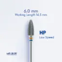 TC BUR FOR ACRYLIC RESIN - STRAIGHT EDGE WITH SPIRAL CUT