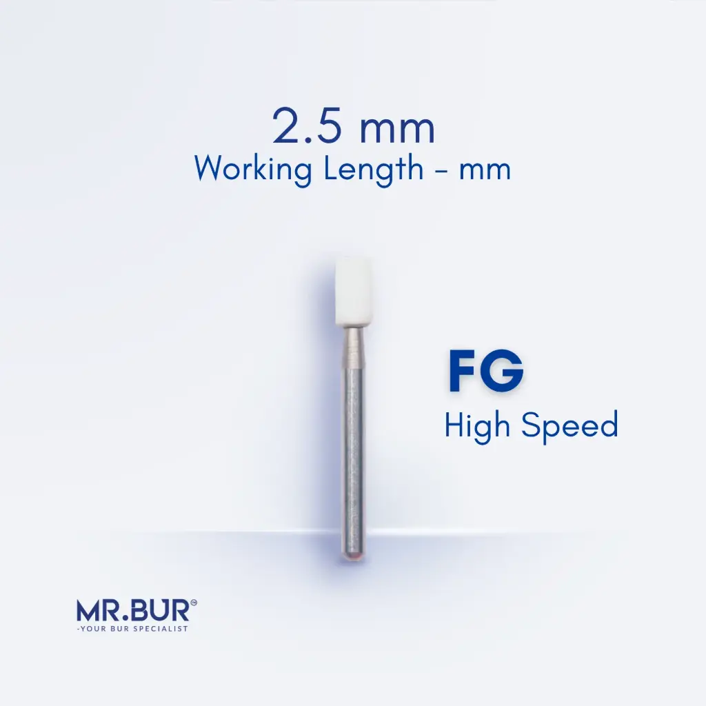 FG WHITE STONE CYLINDER FLAT END