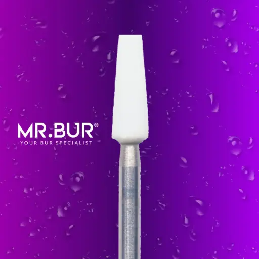 [F3] FG WHITE STONE TAPER FLAT END